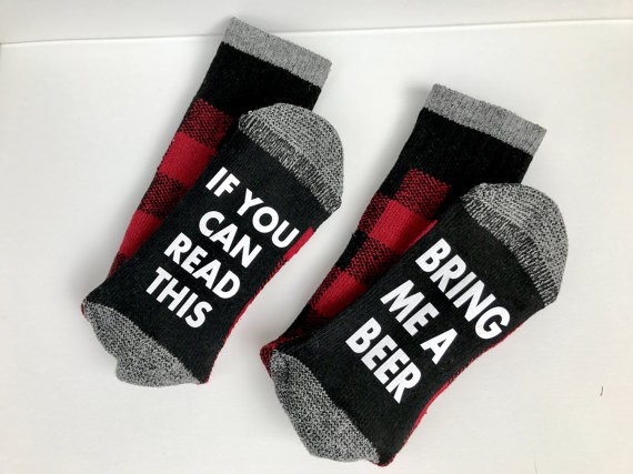 father's day gift ideas - bring me a beer socks