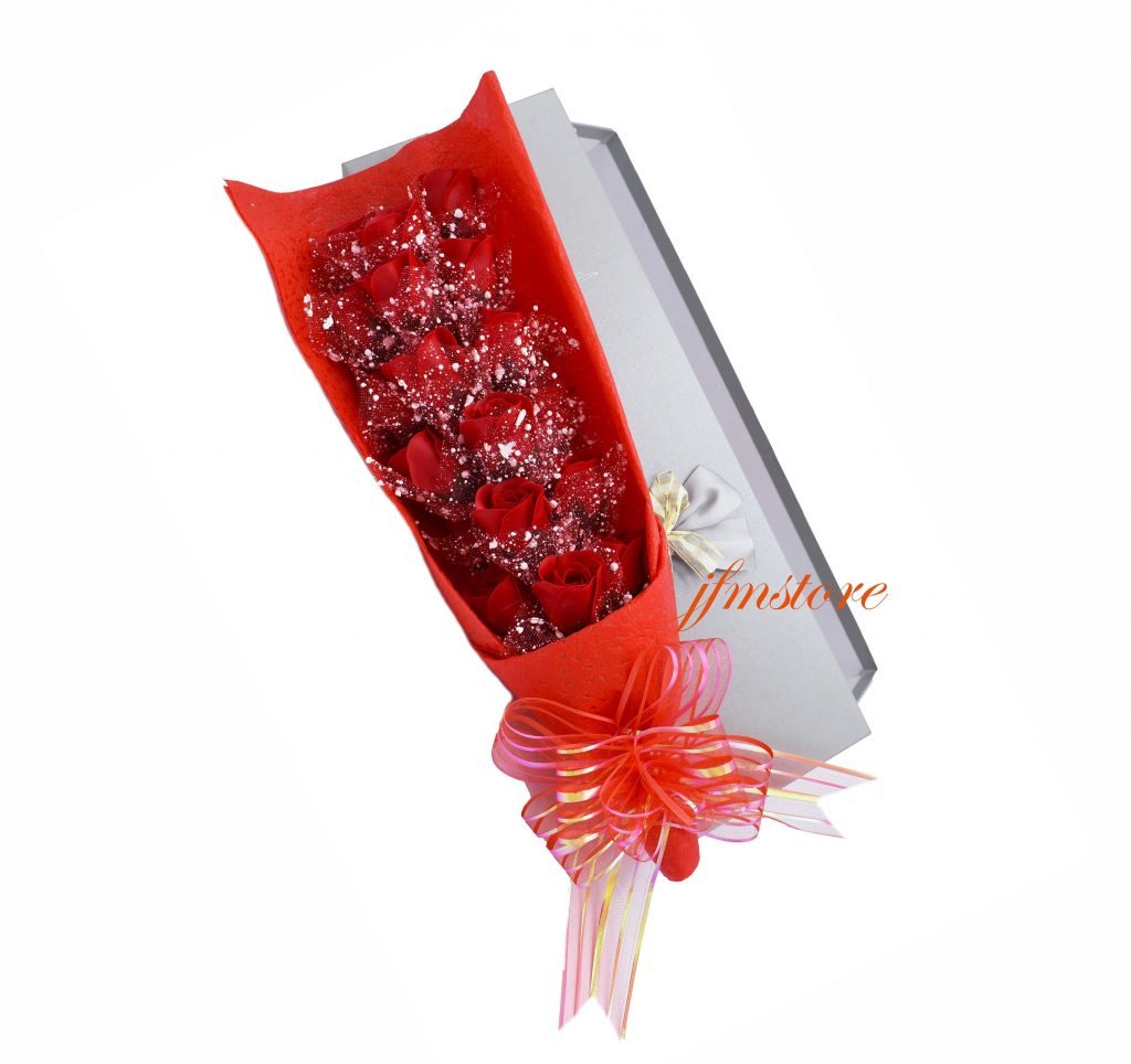 soap rose fake flower bouquet perfect for an unusual valentine gift